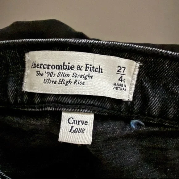 ABERCROMBIE The 90s Slim Straight Ultra High Rise Stretch Jeans Women’s Size 27 - Picture 5 of 9